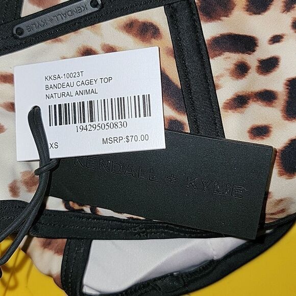 Kendal & Kylie Cagey Strappy Bandeau 2 piece Bikini low rise bottom Xsmall - Picture 5 of 13